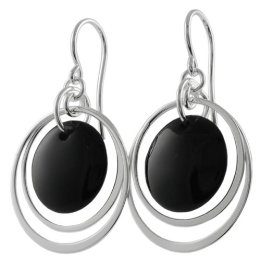Silver Black Onyx Earrings