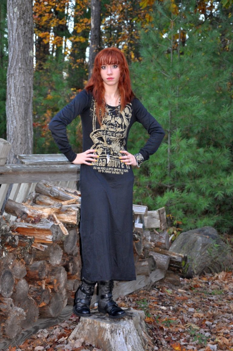 Today’s Outfit: Goth Punk Skull Dress with Boots