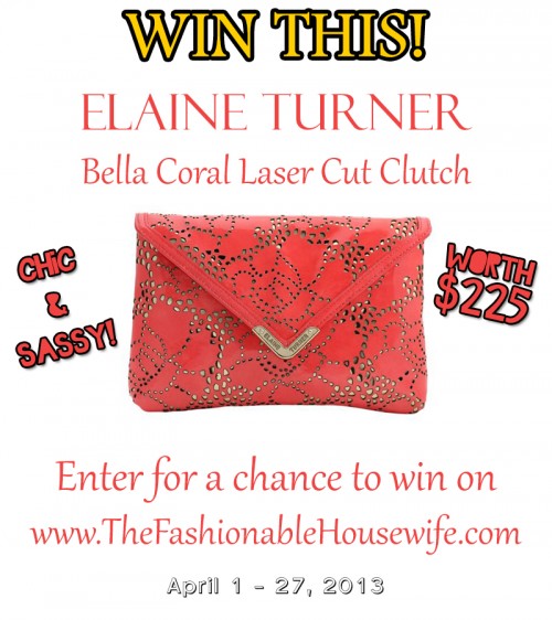Enter to win this Elaine Turner Coral Clutch!