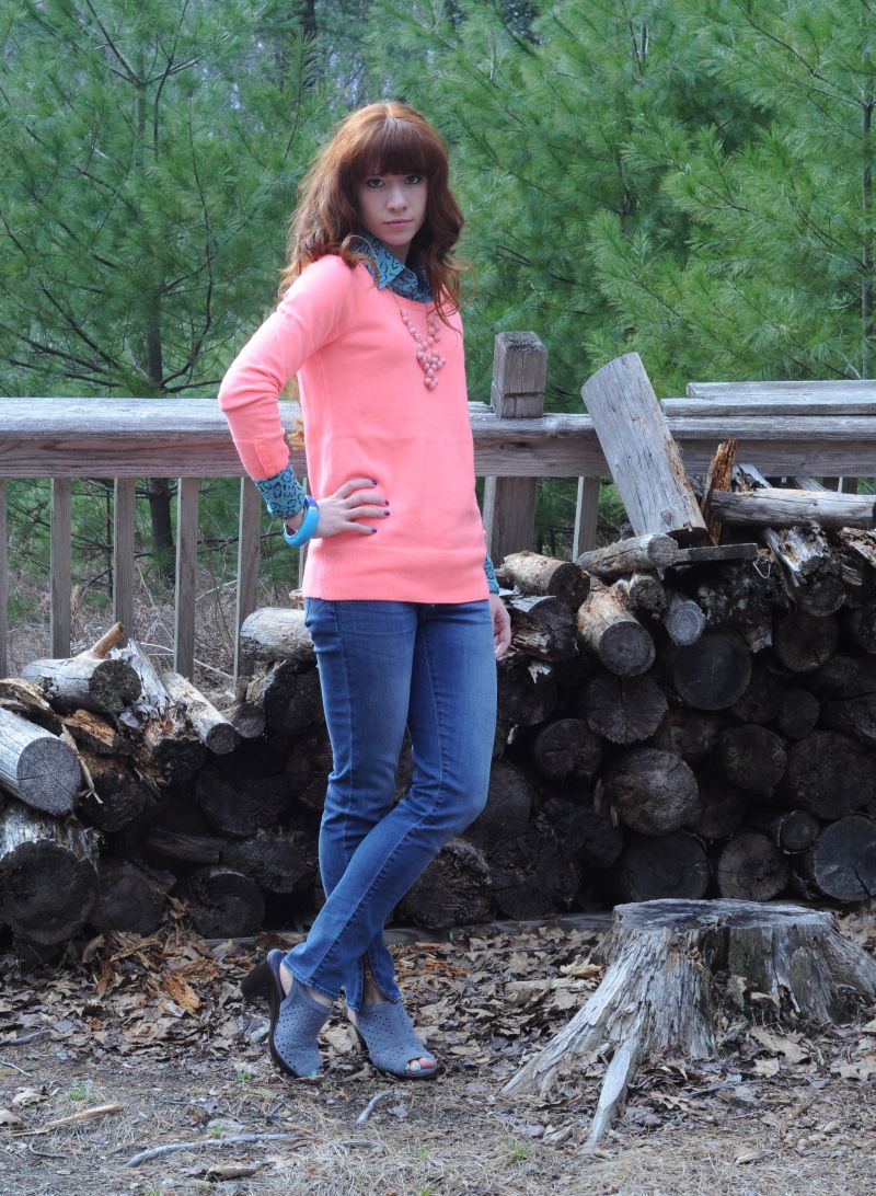 Coral jeans outfit online