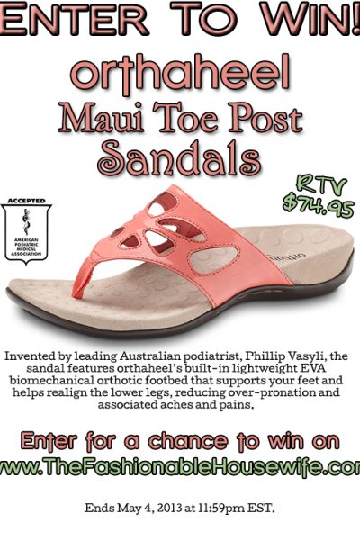 Enter for a chance to win Orthaheel Maui Sandals!
