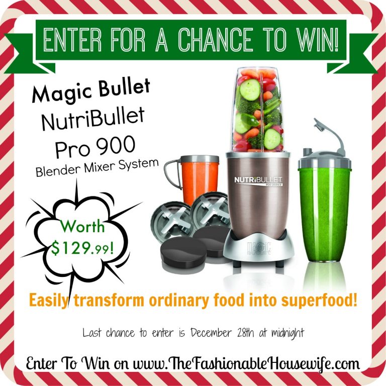 Enter For A Chance To Win NutriBullet Pro 900 Mixer Blender worth $129! #12DaysofChristmasGiveaways