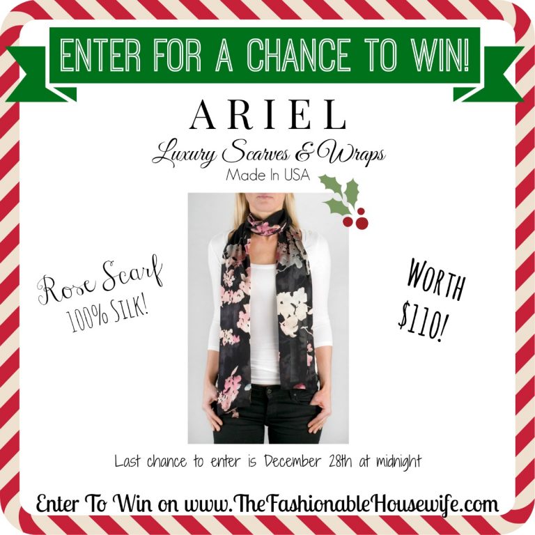Enter For A Chance to Win ARIEL Rose Silk Scarf worth $110! #12DaysofChristmasGiveaways