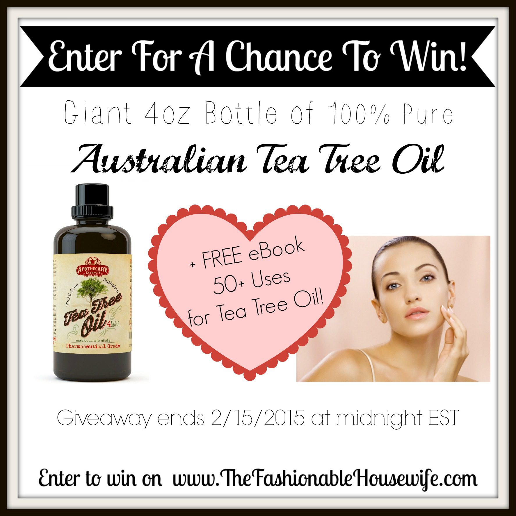Enter For A Chance To Win 100% Pure Australian Tea Tree Oil + FREE eBook