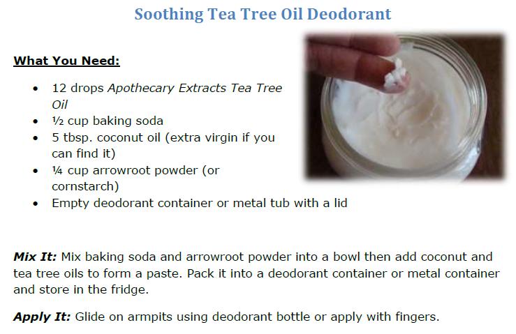 tea tree oil deodorant recipe