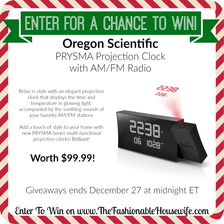 Enter To Win PRYSMA Projection Clock with AM/FM Radio! #12daysofchristmasgiveaways