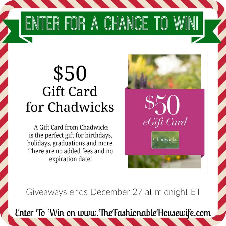 Enter To Win a Chadwicks $50 Gift Card! #12DaysofChristmasGiveaways