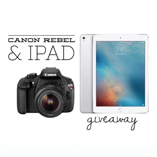 Enter To Win an iPad Air + Cannon Rebel T5 Camera!