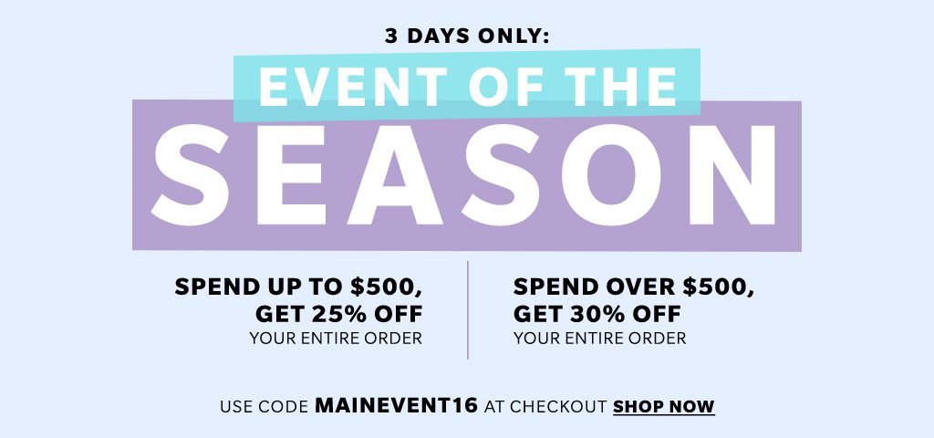 SHOPBOP 3 Day Sale Event of The Season!