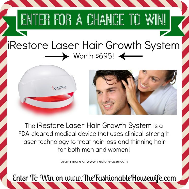 Enter To Win iRestore Laser Hair Growth System worth $695! #12DaysofChristmasGiveaways