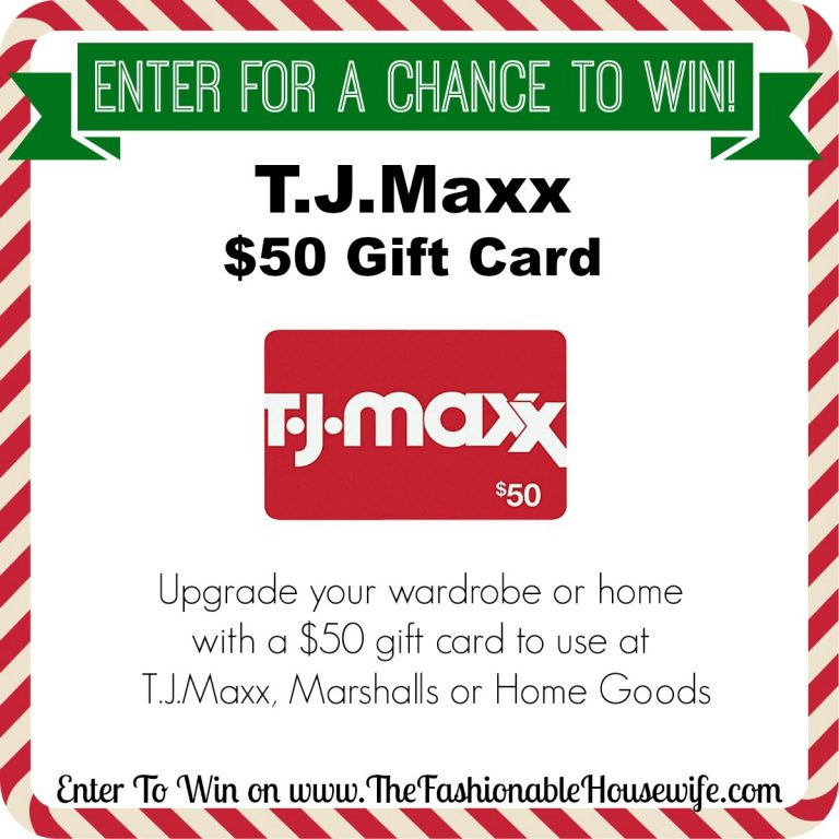Enter To Win a $50 Gift Card for T.J.Maxx Marshalls HomeGoods! #12DaysofChristmasGiveaways