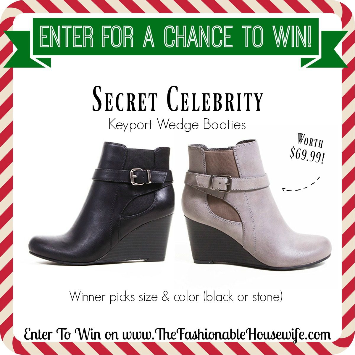 Enter To Win Secret Celebrity’s KEYPORT Wedge Bootie worth $69! #12DaysofChristmasGiveaways