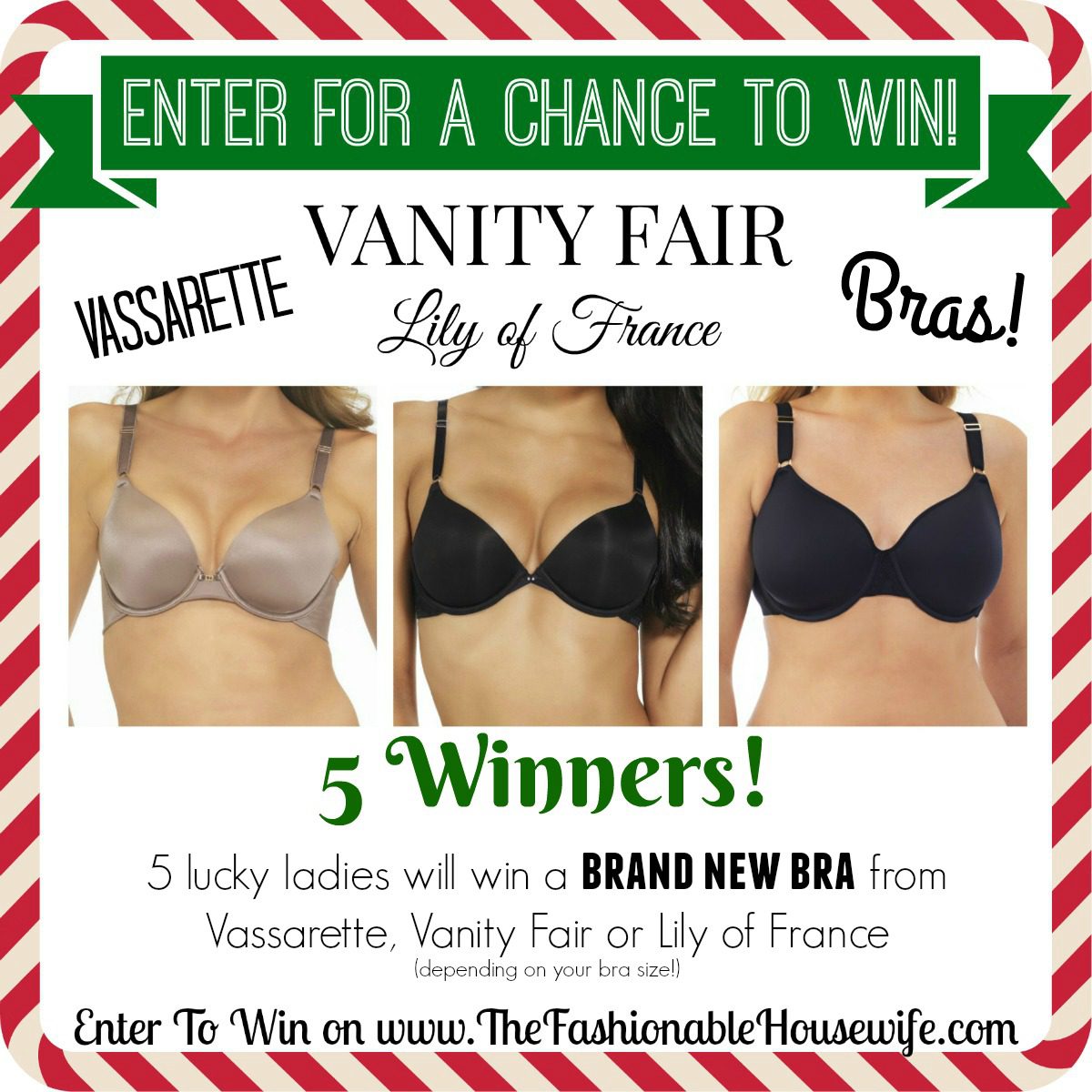 Enter To Win a Bra from Vanity Fair, Lily of France and Vassarette! 5 Winners! #12DaysofChristmasGiveaways