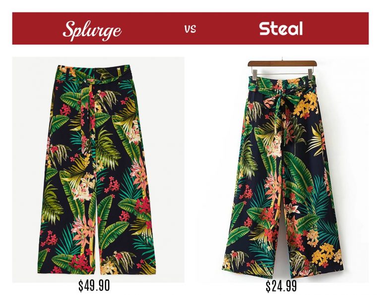 Splurge vs Steal – Tropical Print Pants
