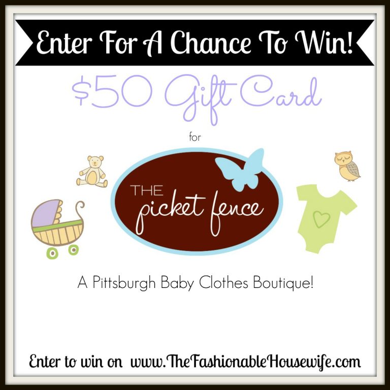$50 Gift Card Giveaway for The Picket Fence Baby Store