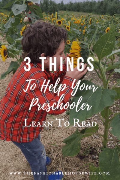 3 Things to Help Your Pre-Schooler Learn to Read