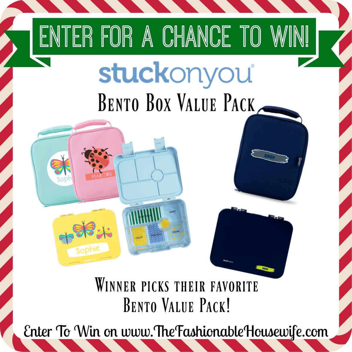 Enter To Win a Stuck On You Personalized Bento Box Value Pack!