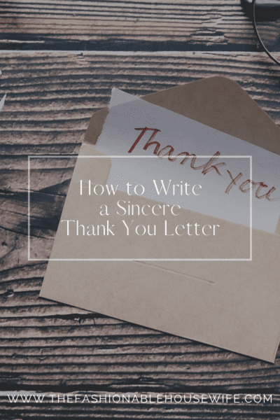 How to Write a Sincere Thank You Letter