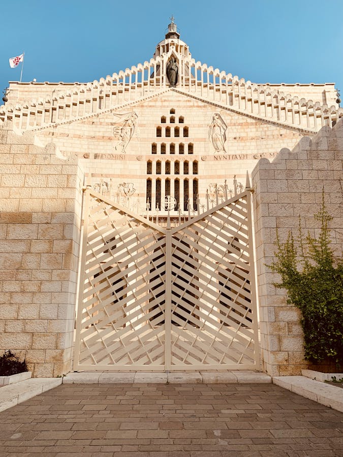 Gate of Basilica of Annunciation in Nazareth, Israel