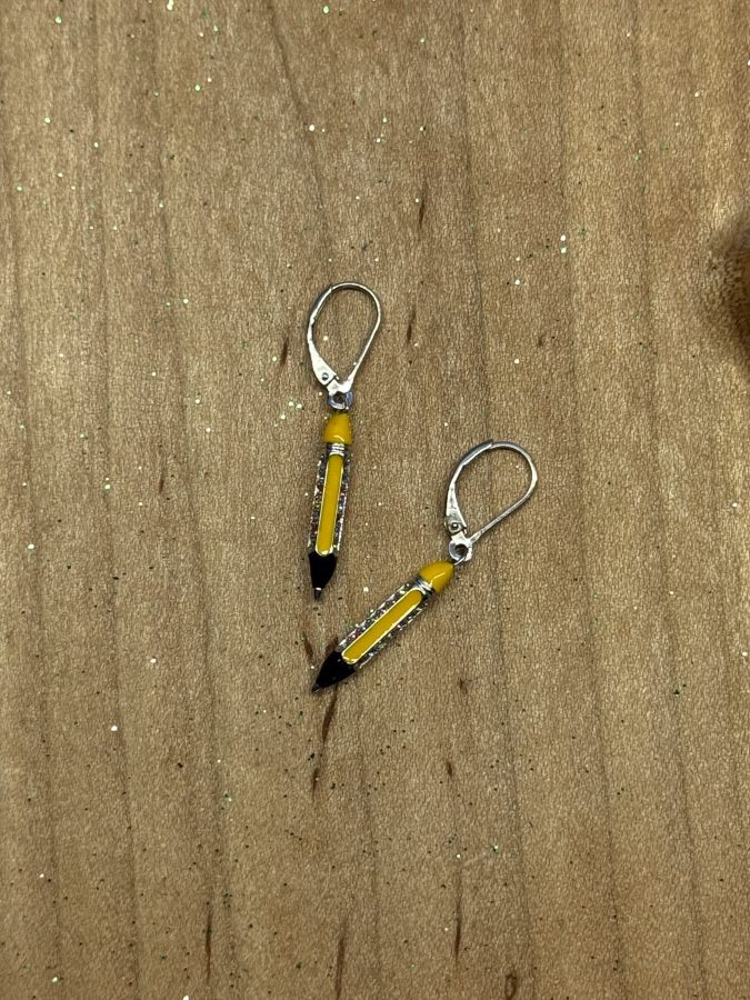 pencil lever back earrings