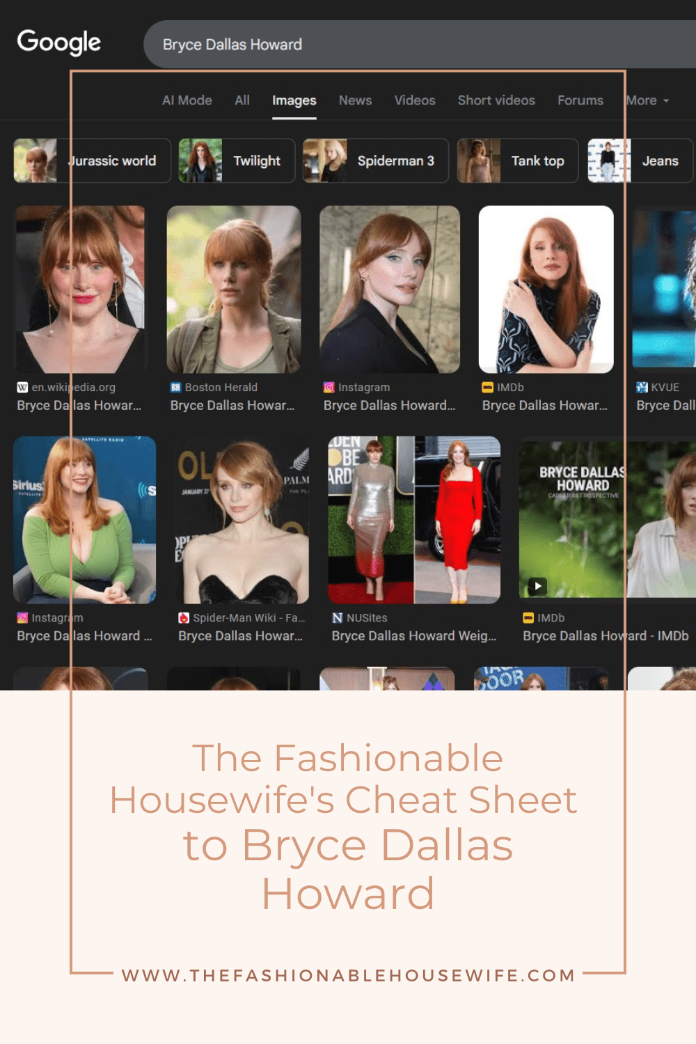 The Fashionable Housewife's Cheat Sheet to Bryce Dallas Howard